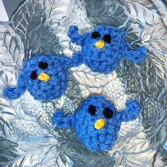 Hand Crafted Crochet Organic Catnip Bluebird Tweet Toys Lot of Three - Picture 2 of 5